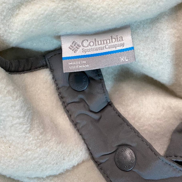 Columbia Fleece Quarter Button Jacket Gray/Cream Women's XL - Picture 6 of 7